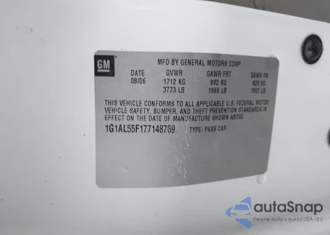 2007 Chevrolet Cobalt Lt из США, поврежденный, VIN 1G1AL55F177148769